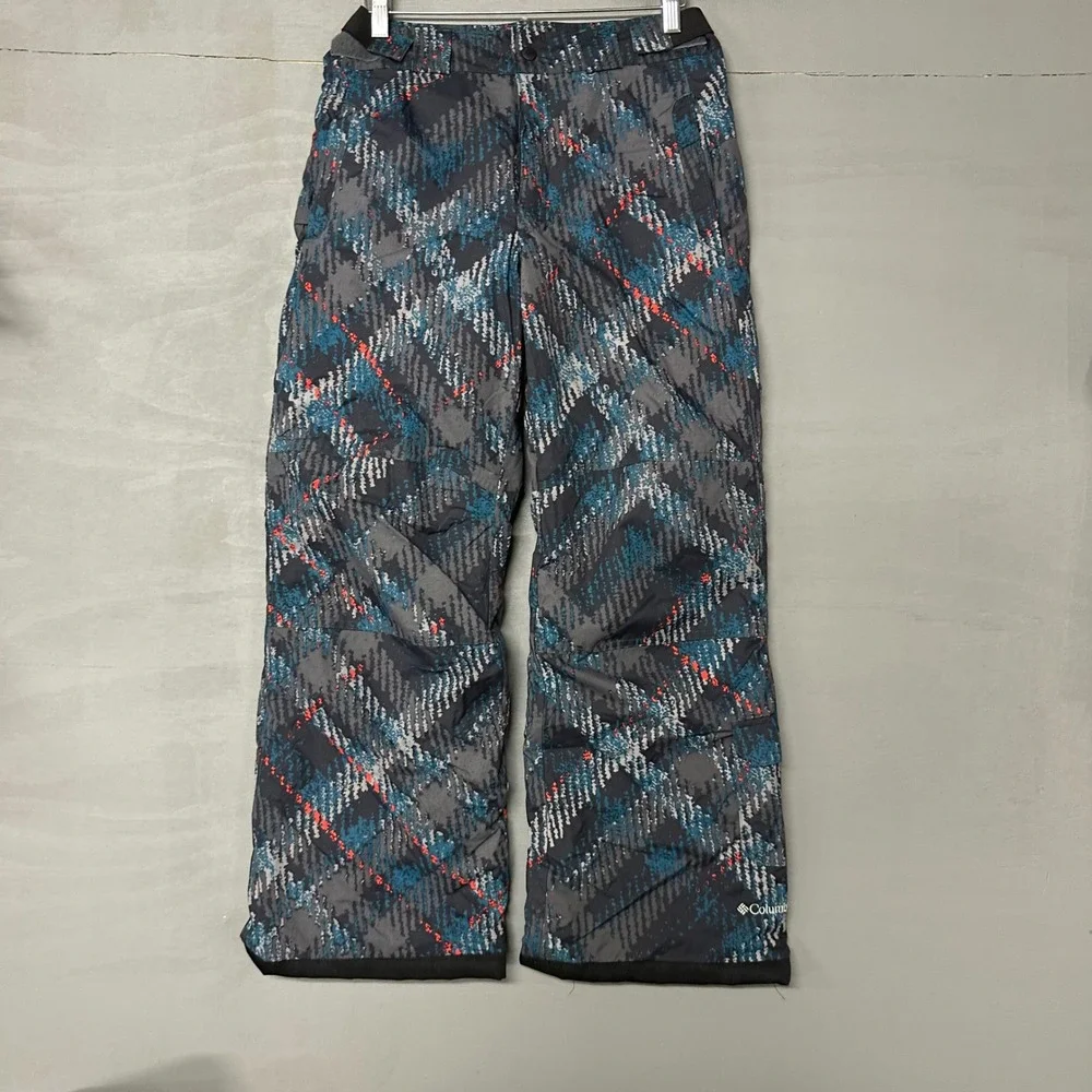 Columbia Sportswear Youth Boys Blue Grey Plaid‎ Insulated Ski Snow Pants 14/16